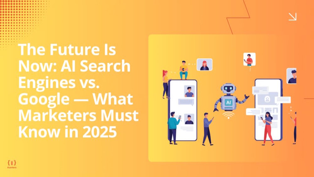 AI Search Engines vs Google comparison infographic showing market trends