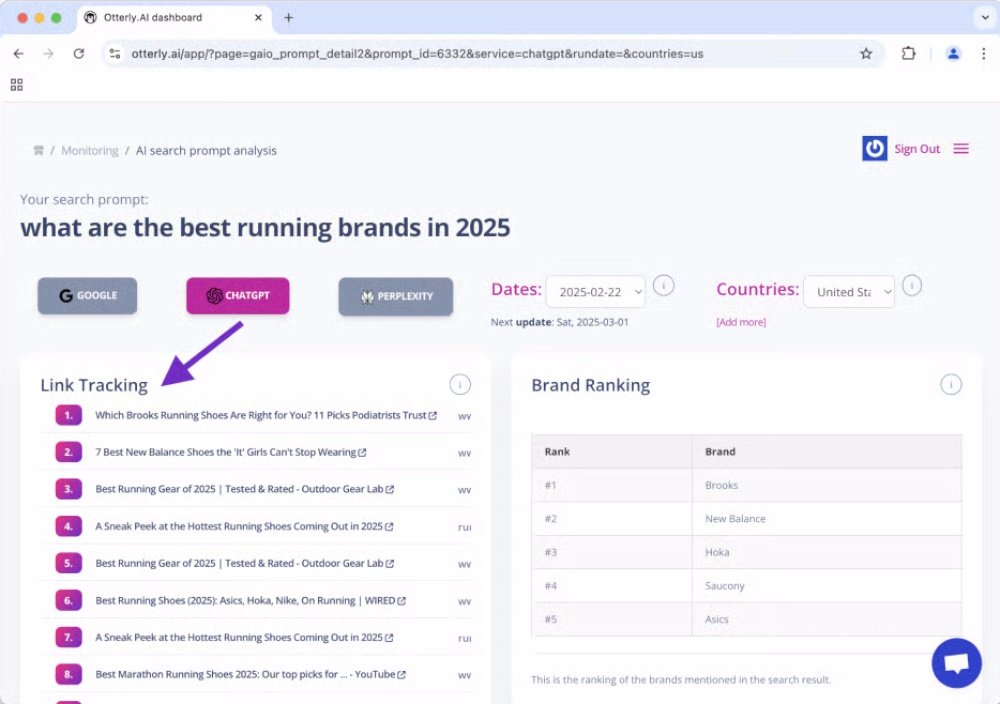 doing a comparison test using otterly.ai